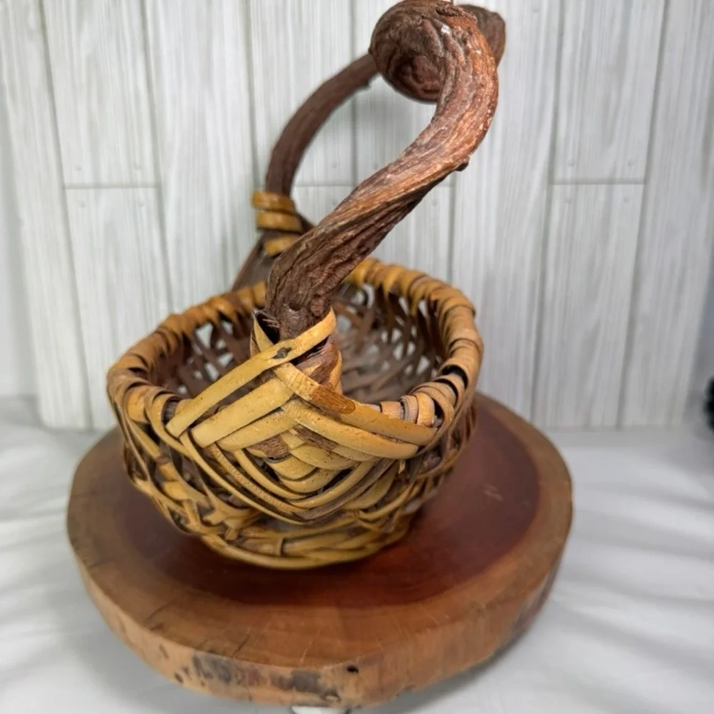 Vintage Vine Handle God's Eye Melon Basket